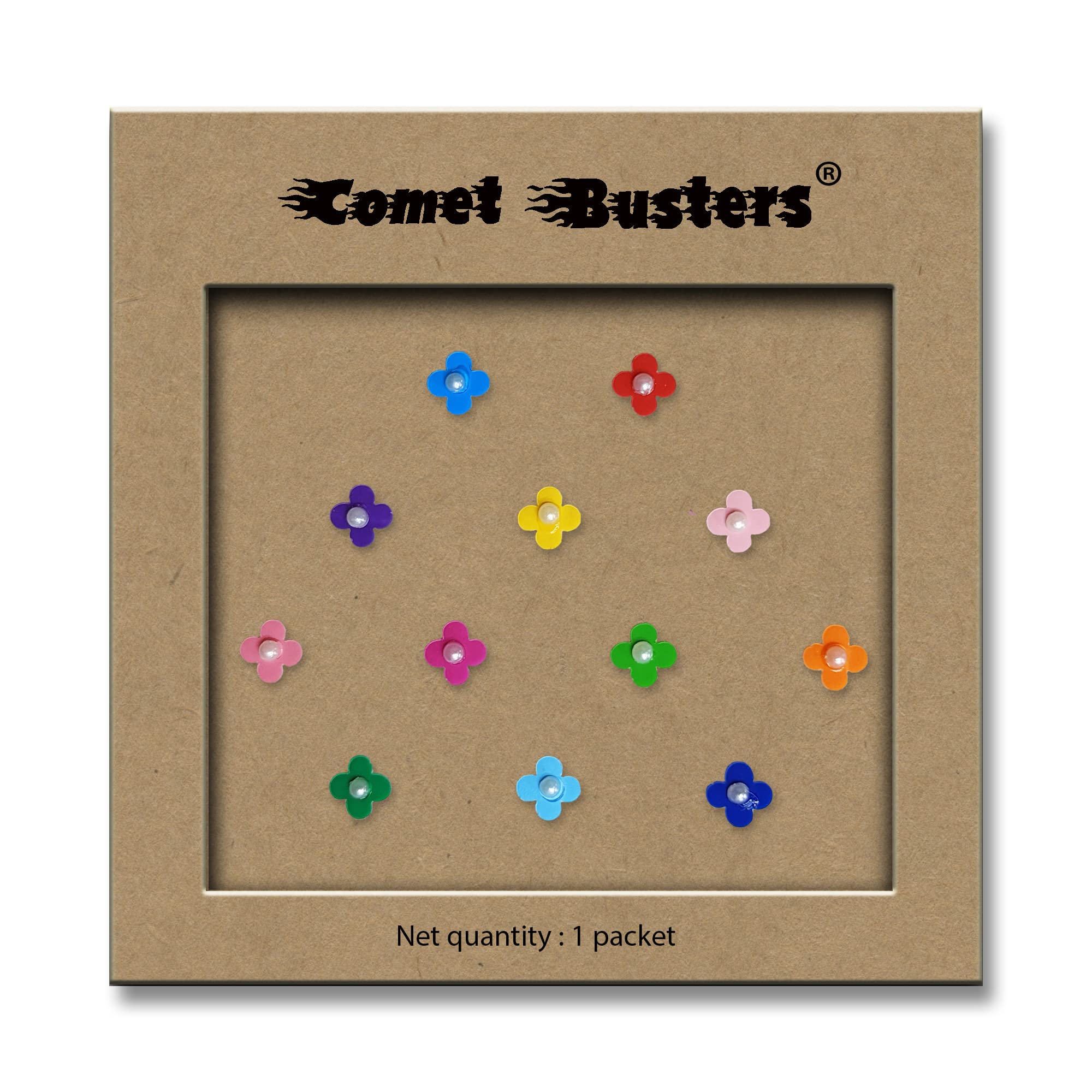 Comet Busters Cute Floral Baby Bindis for Girls - 6mm Kids Face Decoration Stickers (BB008) - Perfect for Birthday Parties, Festivals & Cultural Events