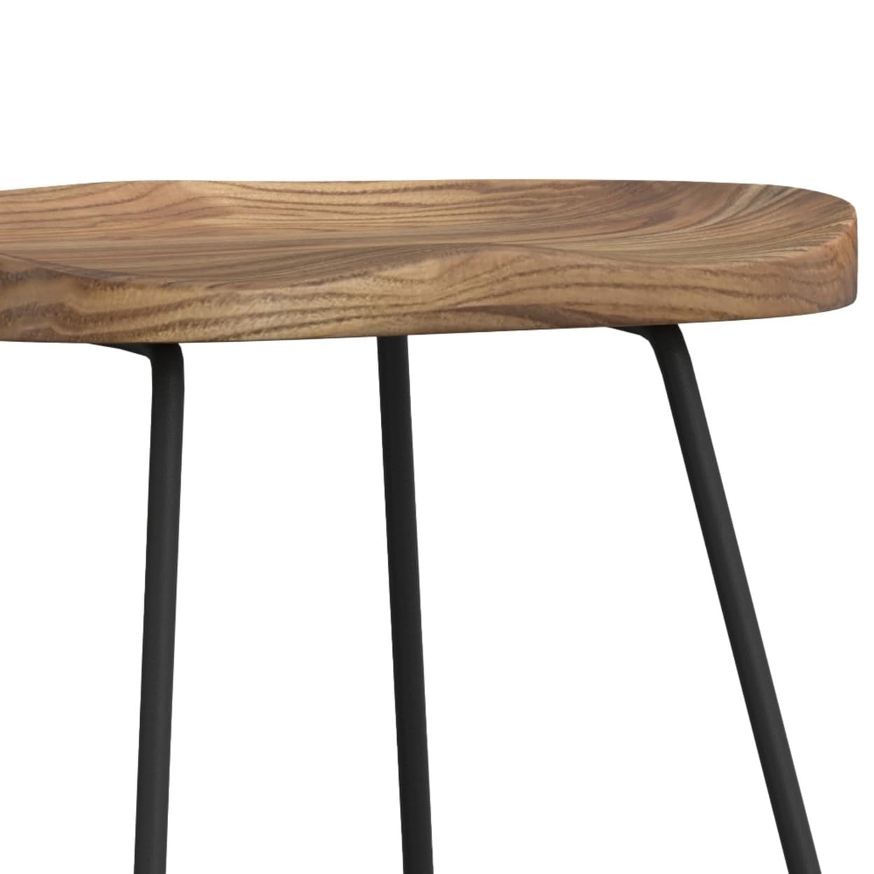 SIMPLIHOME Amberly Rustic Metal 24 Inch Counter Height Bar Stools (Set of 2) - Natural/Black Finish - Perfect for Kitchen Island, Breakfast Nook & Dining Room Decor