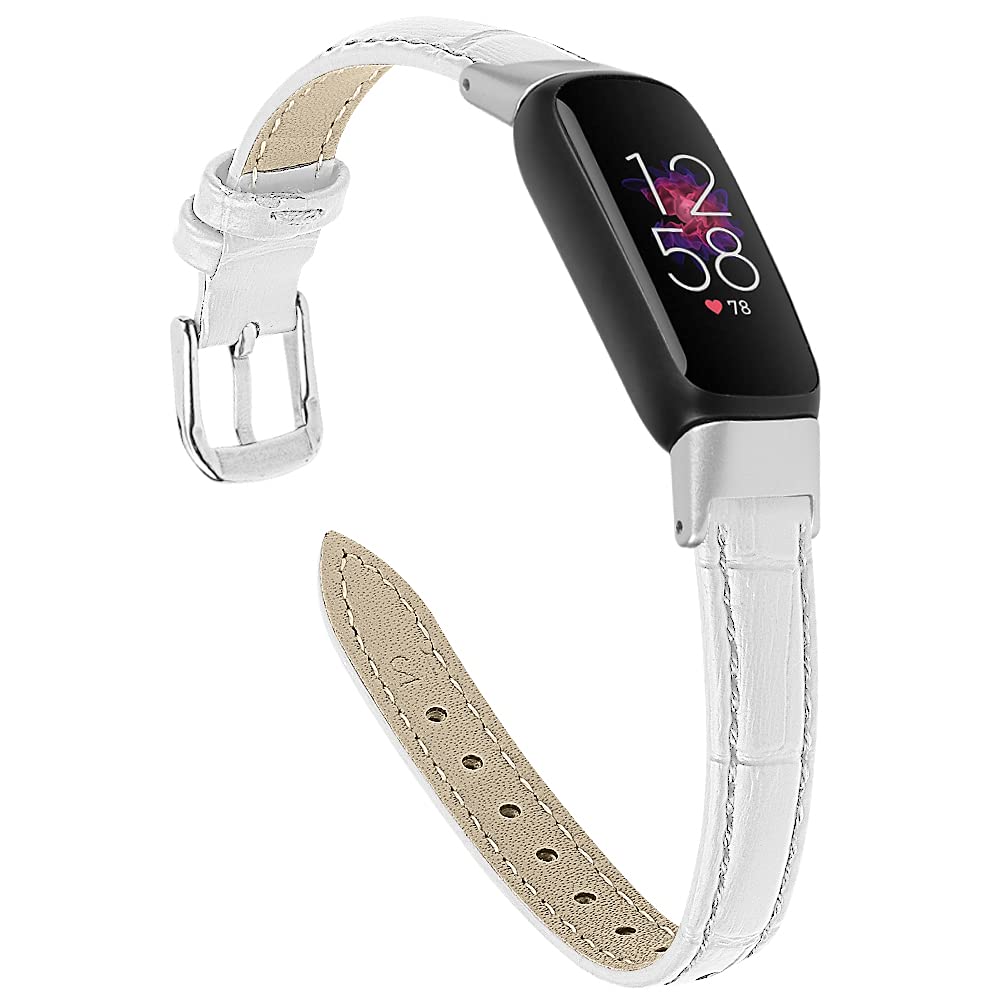 Premium Genuine Leather Replacement Band for Fitbit Luxe - Adjustable Strap Compatible with Fitbit Luxe Fitness Tracker | Perfect for Workouts, Office Wear & Everyday Use