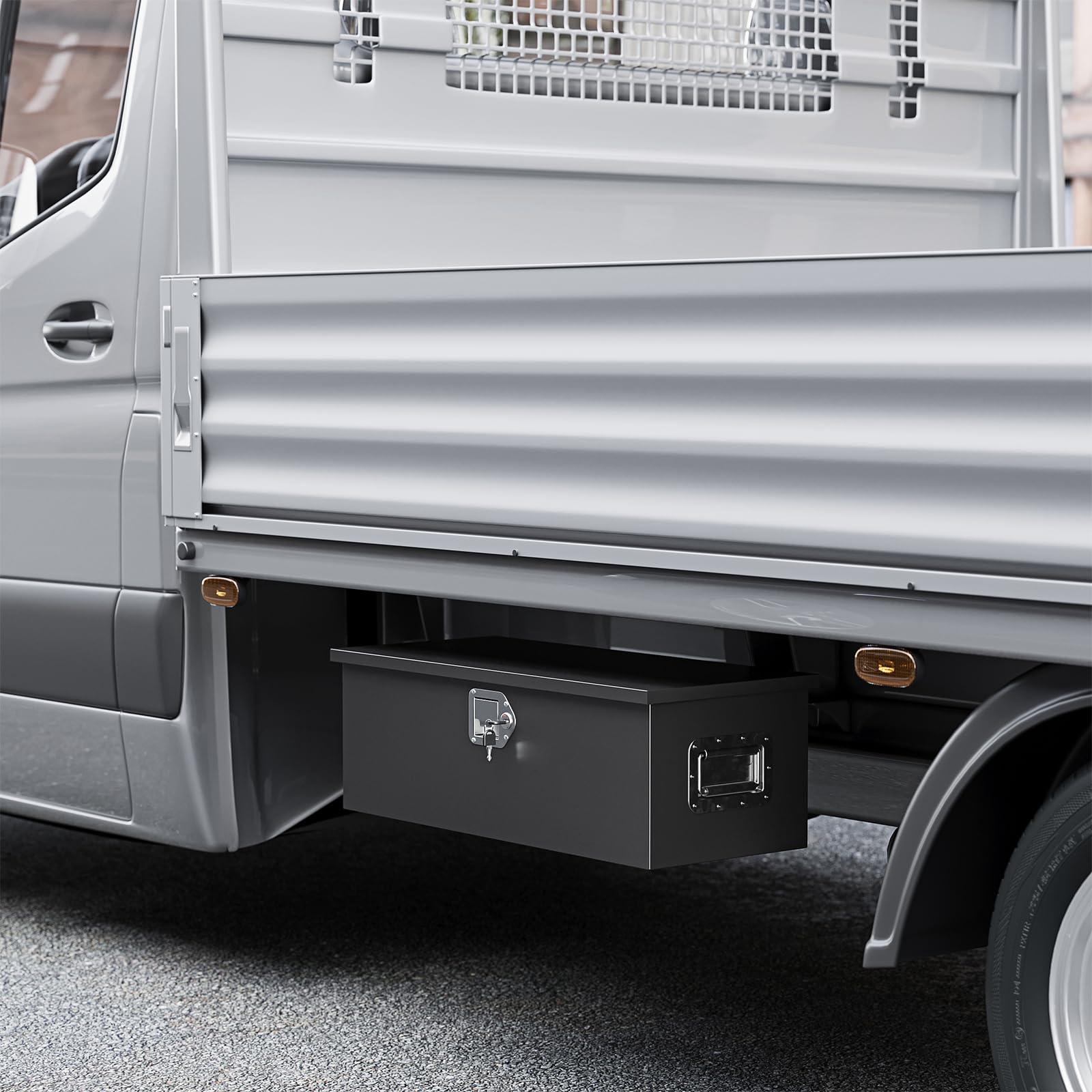 Heavy Duty 30 Inch Steel Truck Bed Tool Box with Lock & Keys - Secure Storage for Tools & Equipment - Perfect for Pickup Trucks, Trailers, RVs & Utility Vehicles