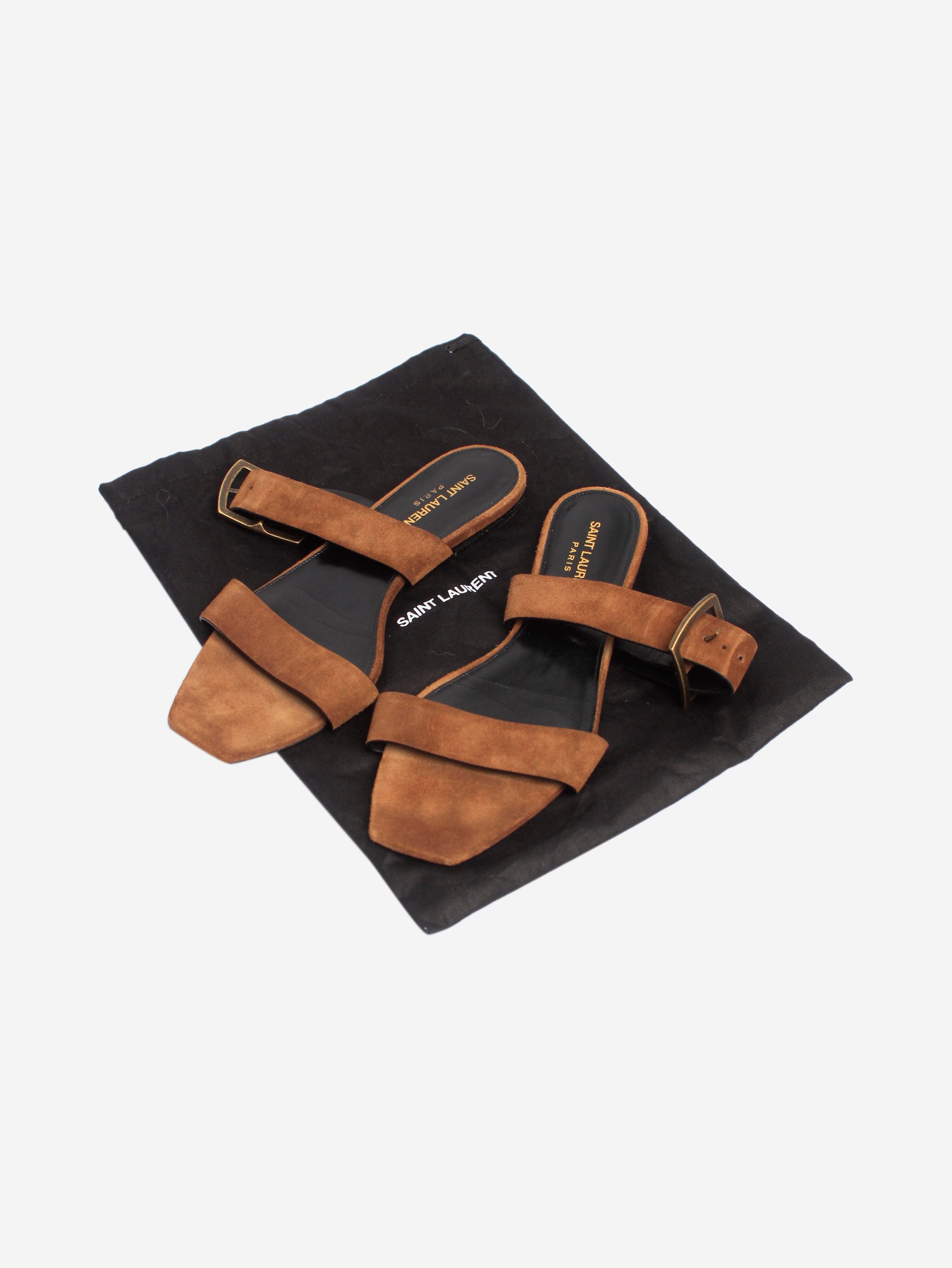 Brown Suede Flat Sandals Women's Size 39.5 EU | Comfortable Summer Casual Shoes for Beach, Vacation & Everyday Wear
