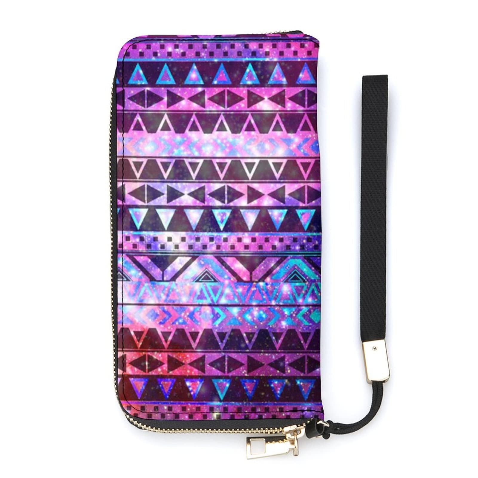 Women's PU Leather Zip Around Wallet with Wristlet Strap - Phone Purse & Card Holder for Everyday Use, Travel, and Shopping
