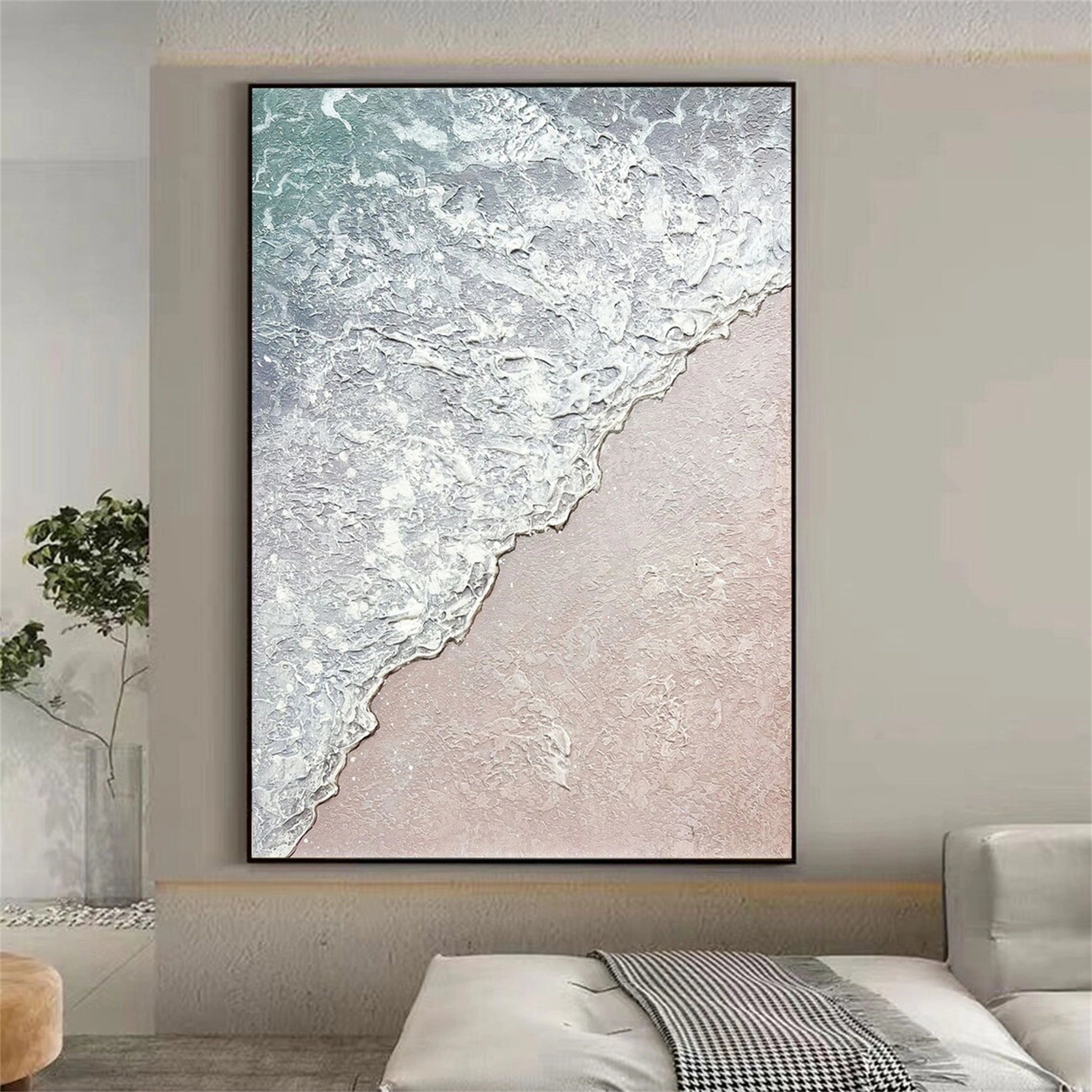 Ocean and Sky Painting #OS 086 - Handmade Canvas Wall Art for Home & Office Decor - Perfect for Living Room, Bedroom, or Office Wall Decor