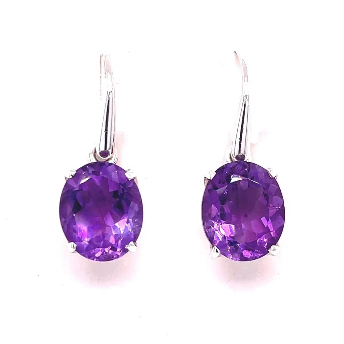 Natural Amethyst Sterling Silver Earrings for Women – Elegant Dangle Earrings for Parties, Weddings & Everyday Wear
