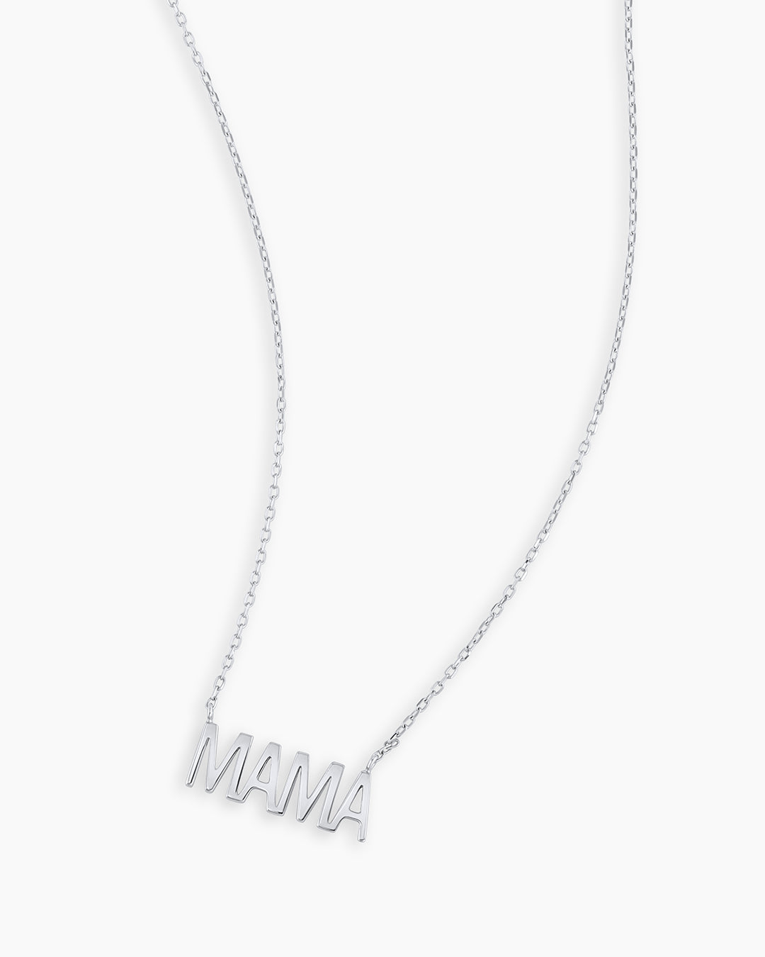 14K White Gold Mama Necklace for Women - Elegant Mother's Day Gift, Birthday Present, or Anniversary Jewelry - Perfect for Everyday Wear or Special Occasions