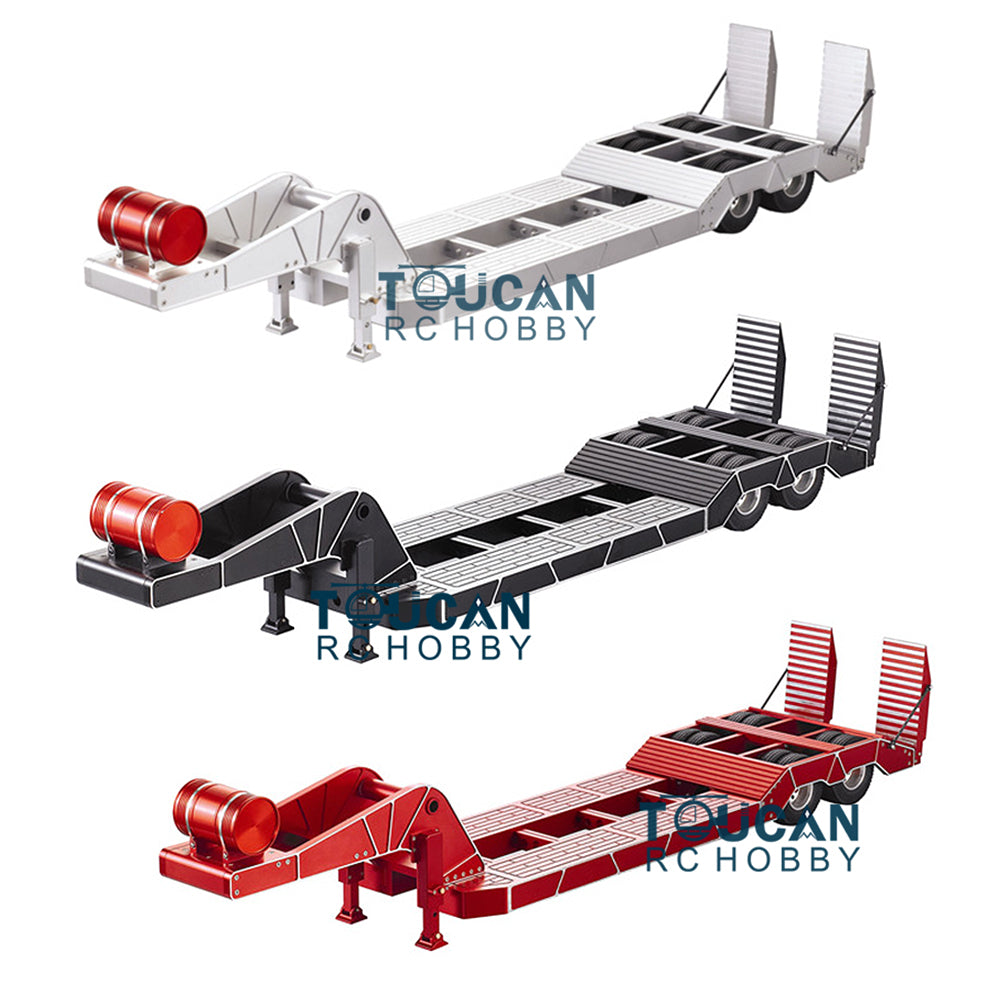 1/14 Scale Heavy Duty Metal Chassis RC Semi Trailer - 2 Axle Construction Truck Accessory for DIY Model Cars (106x21x20cm) - Perfect for RC Construction Vehicle Simulation & Off-Road Play
