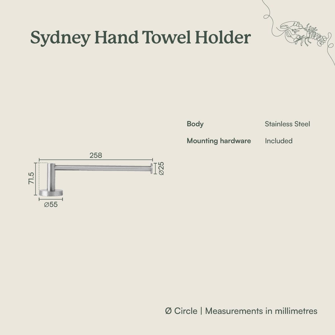 Premium Gunmetal Sydney Hand Towel Holder - Modern Bathroom & Kitchen Accessory for Stylish Home Decor