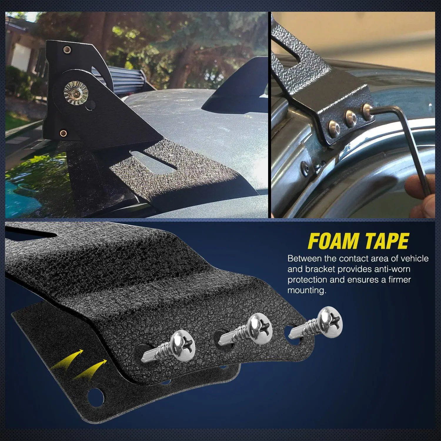 52 Inch Curved LED Light Bar Mounting Bracket for 1999-2006 Chevy Silverado Suburban Avalanche Tahoe & GMC Yukon Sierra - Upper Windshield Roof Cab Installation (Pair) - Perfect for Off-Roading, Night Driving & Truck Customization