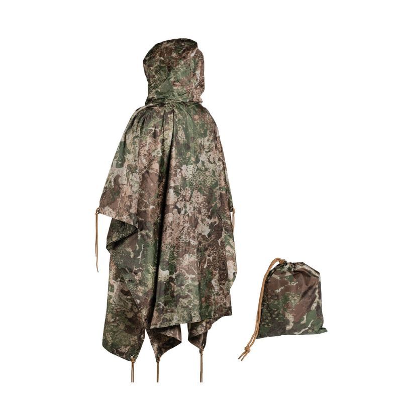 MIL TEC® Ripstop Poncho - Waterproof Rain Poncho for Outdoor Camping, Hiking & Emergency Survival Gear - Lightweight & Durable Military Style Poncho for Men & Women