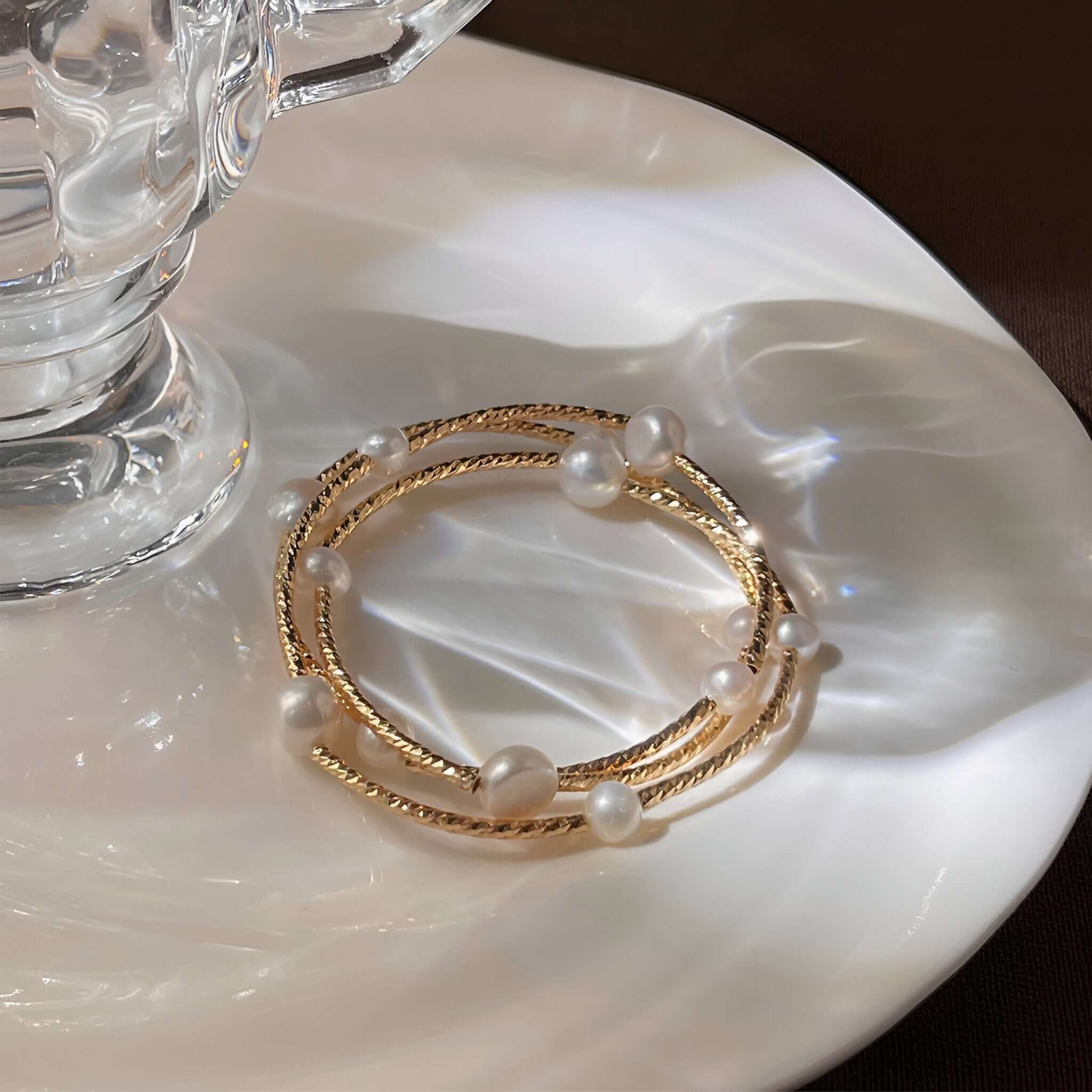 Baroque Freshwater Pearl 2-Way Layered Wrap Bracelet for Women - Adjustable Double Strand Pearl Jewelry for Wedding, Party & Everyday Wear | LM849