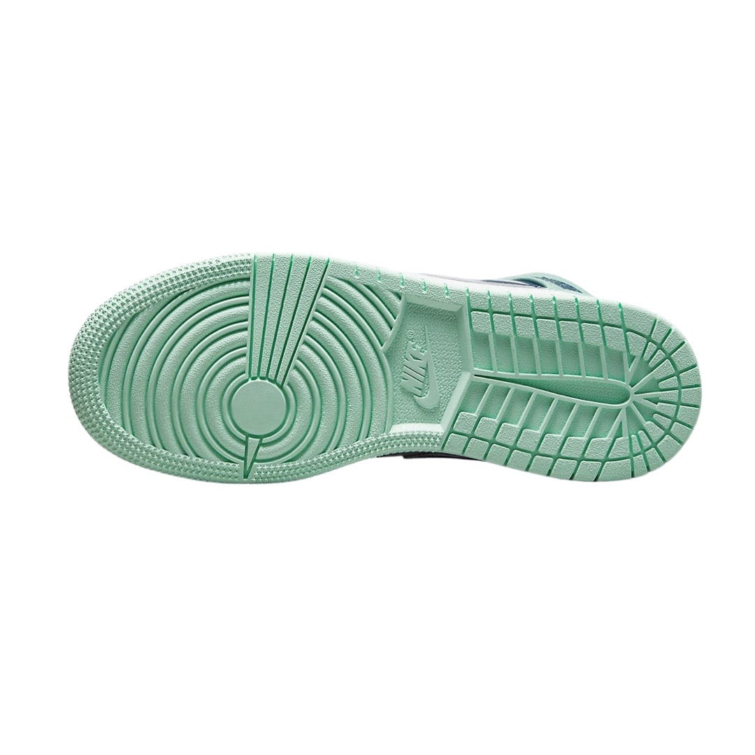 Air Jordan 1 Mid GS Sneakers - Mystic Navy, Mint & White Colorway - Perfect for Basketball, Streetwear & Casual Fashion