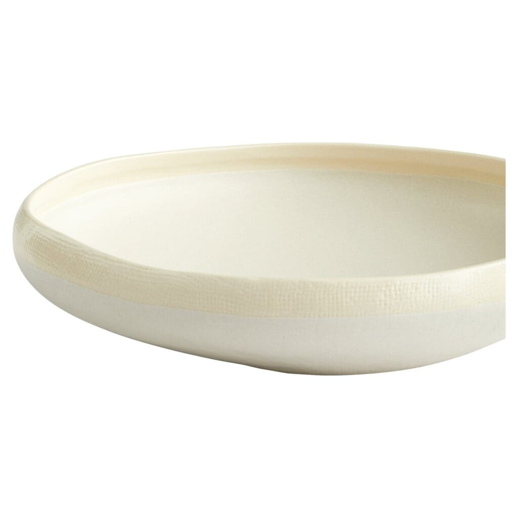 Cyan Design 11215 Elon Bowl - White Ceramic Decorative Serving Bowl, Medium Size for Fruit, Salad, or Home Decor