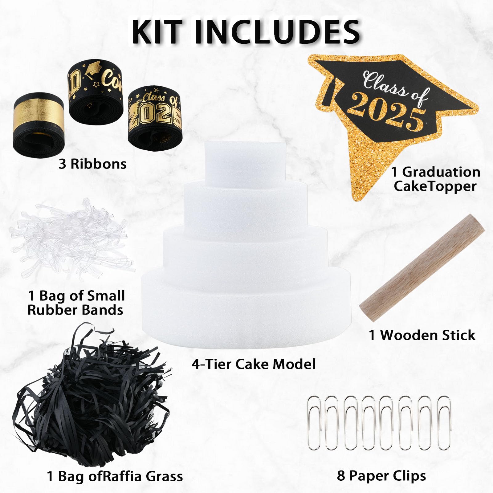 Class of 2025 Graduation Gift - 4 Tier Money Cake with Cash for High School & College Graduates | Unique Graduation Decorations & Centerpiece for Boys & Girls | Perfect Graduation Party Gift Idea for Her/Him