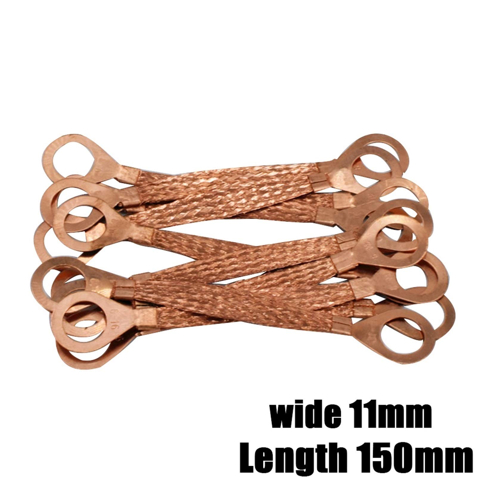 High Conductivity 150mm Copper Braided Strap - 6 Square Pure Copper Flange Grounding Wire for Anti-Static Protection | Electrical Equipment, Solar Panels, Industrial Machinery Grounding Solution