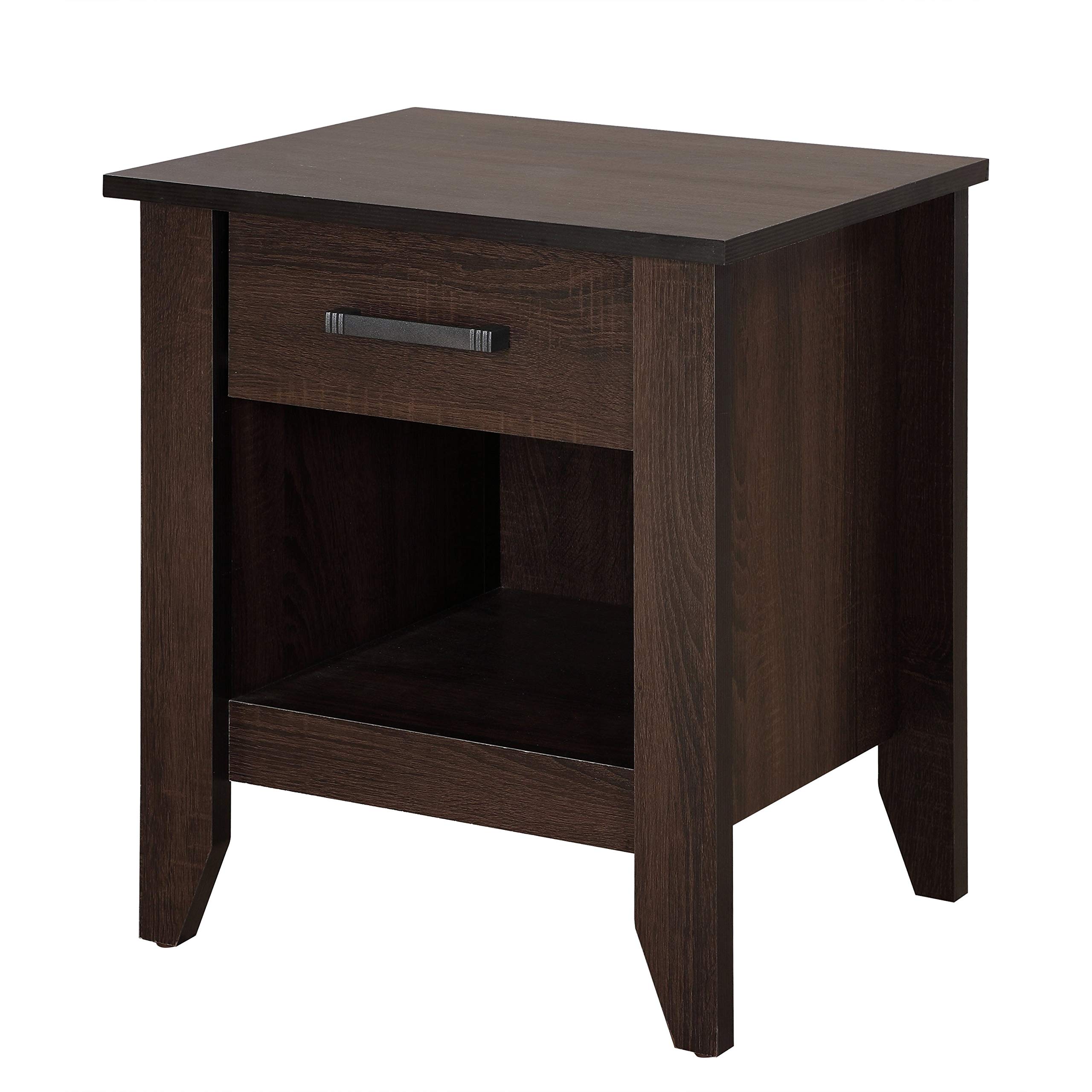 Premium Sandalwood Nightstand with Drawer - Glory Furniture G054-N - Elegant Bedside Table for Bedroom, Living Room & Guest Room