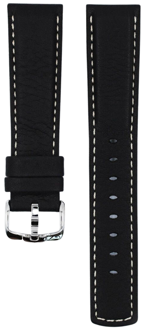 Hirsch Mariner Black 20mm Genuine Leather Watch Strap - Waterproof & Durable Replacement Band for Dive Watches - Perfect for Swimming, Diving & Outdoor Adventures