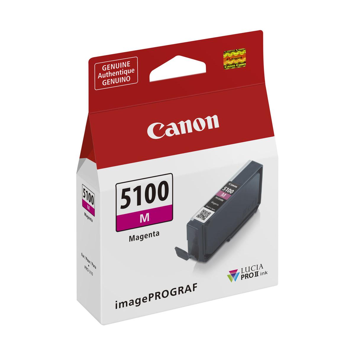 Canon PFI-5100 LUCIA PRO II Magenta Ink Cartridge for PRO-310 Printer | High-Quality Photo Printing | Perfect for Professional Photography & Fine Art Prints