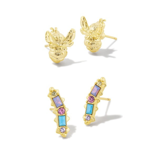 Pastel Mix Devin Crystal Stud Earrings Set - Elegant & Dainty Jewelry for Women, Perfect for Parties, Weddings & Everyday Wear