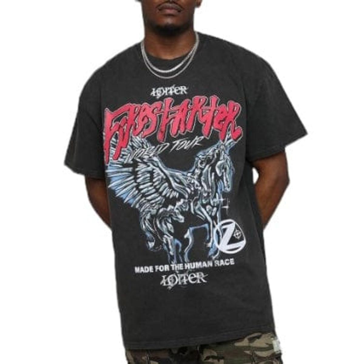 Loiter Fire Starter Tour T-Shirt - Comfortable Graphic Tee for Outdoor Adventures, Camping & Music Festivals