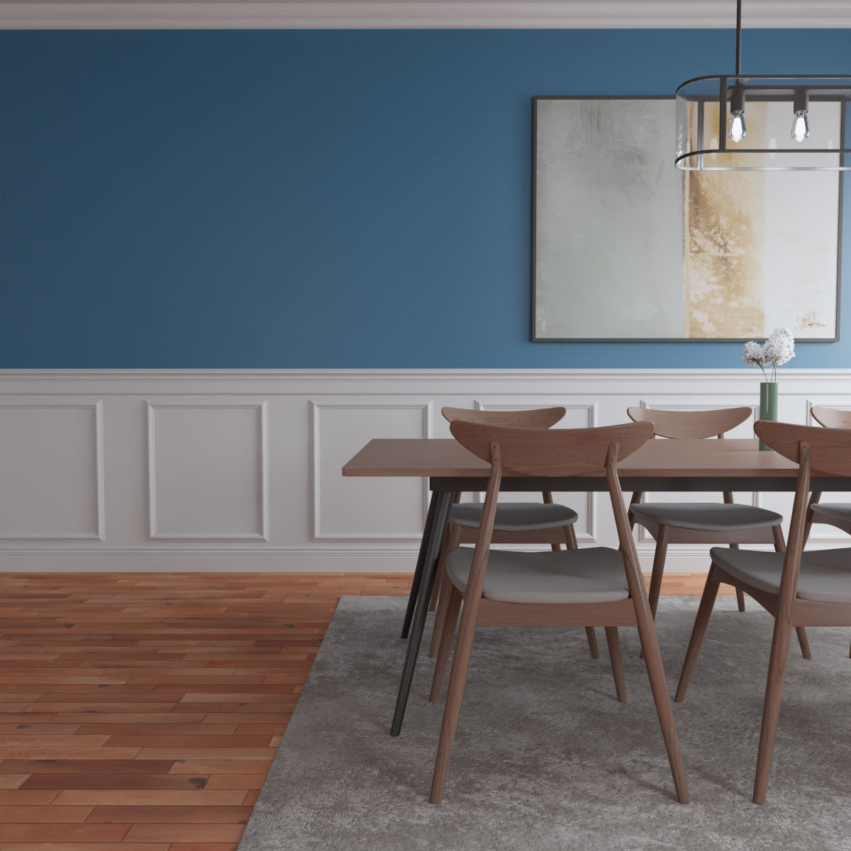 Ashford Traditional Wainscot Paneling Kit - 94.5 Inch Long Premium Wood Wall Paneling for Home & Office Decor | Easy DIY Installation for Living Room, Dining Room & Bedroom