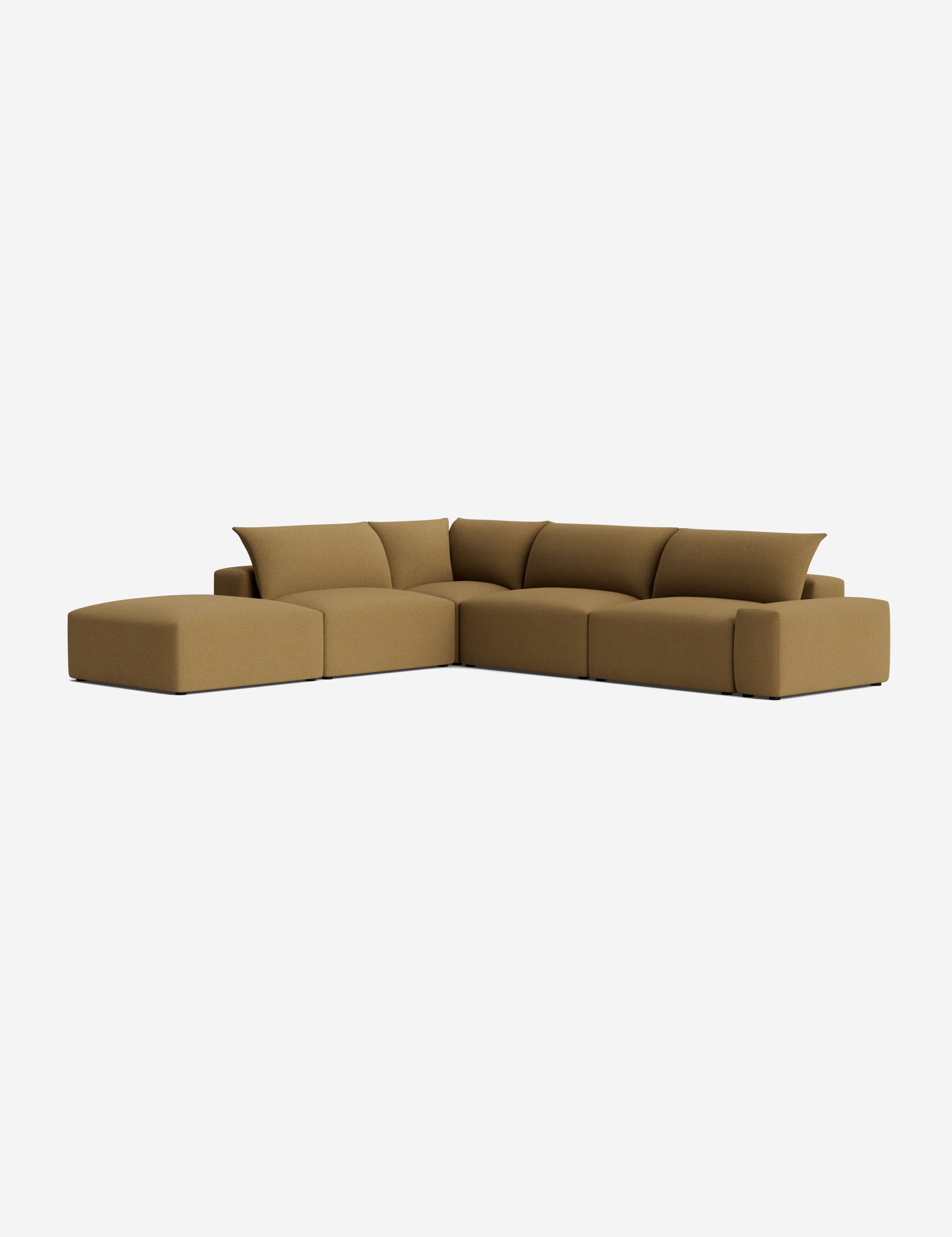 Brinley Chaise Sectional Sofa - Modern L-Shaped Couch with Chaise Lounge for Living Room, Family Room & Home Theater - Comfortable Fabric Upholstery