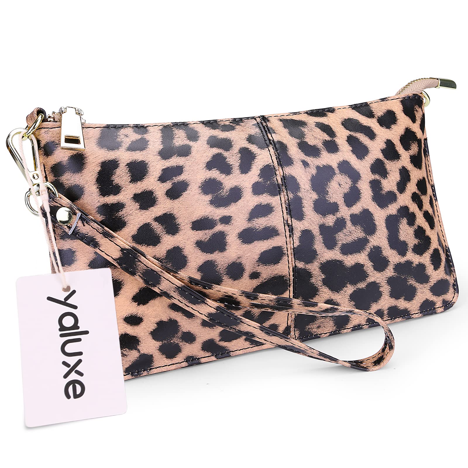 YALUXE Genuine Leather Crossbody Bag for Women - Phone Wallet Clutch for Daily Use