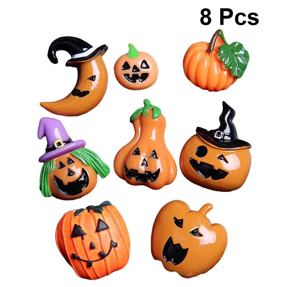 Baluue 8-Piece DIY Resin Pumpkin Pendant Phone Case Set - Jewelry Lovely Phone Cover Accessories for Halloween Themed Decorations | Perfect for Halloween Parties, Gift Giving & Phone Customization