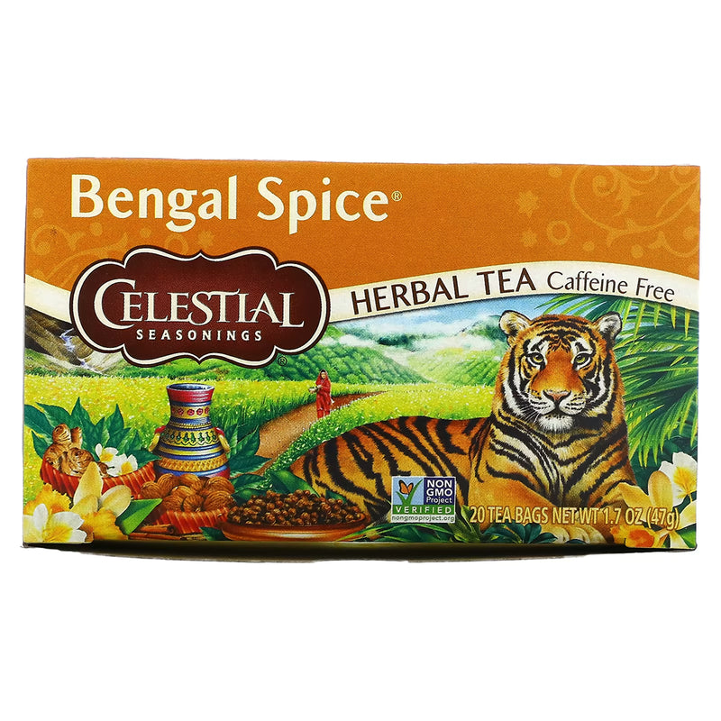 Celestial Seasonings Bengal Spices Herbal Tea - 20 Tea Bags | Caffeine-Free Chai Blend | Perfect for Relaxation & Evening Comfort