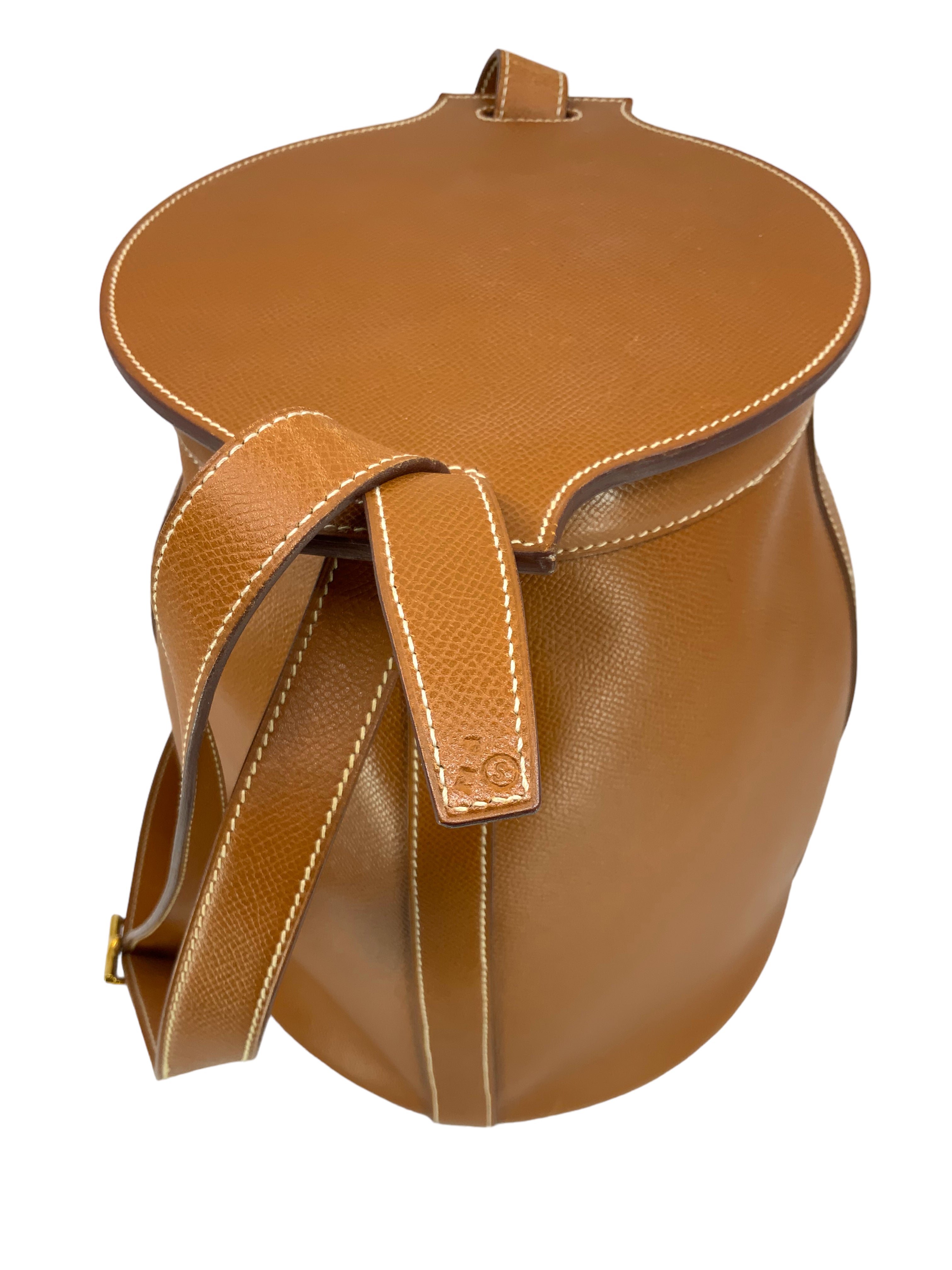 HERMES Epsom Leather Bucket Bag - Luxury Women's Shoulder Tote Handbag for Shopping, Travel & Everyday Use
