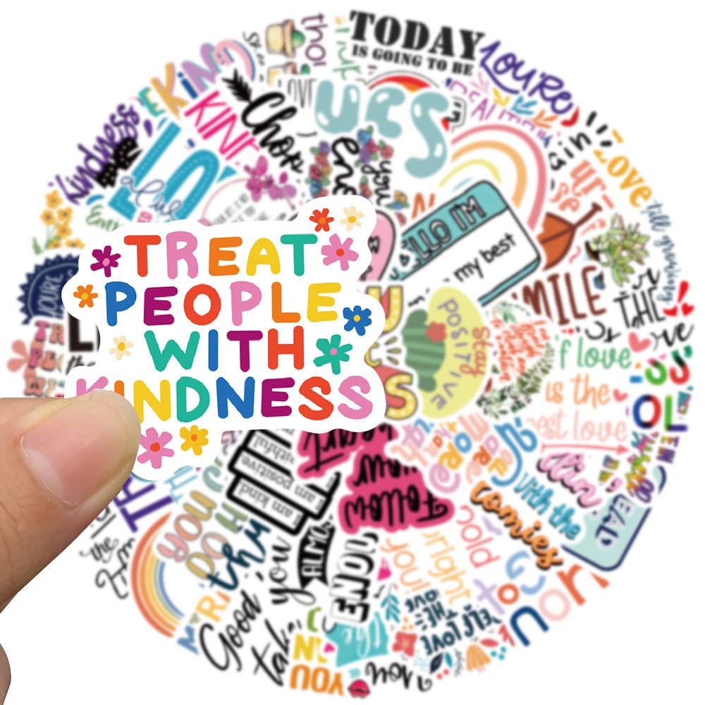 52 Pieces Motivational Stickers for Teens & Adults - Waterproof Vinyl Decals for Laptop, Water Bottle, Diary, Guitar, Scrapbook - Inspirational Quotes for Students, Office & Home Decor