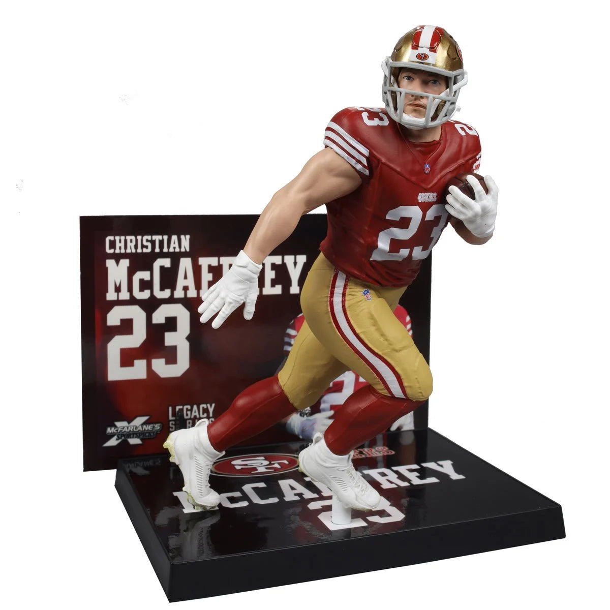 San Francisco 49ers Christian McCaffrey Red Jersey NFL Action Figure - 2024 SportsPicks Collectible | Perfect for Football Fans, Sports Memorabilia Displays & Game Room Decor