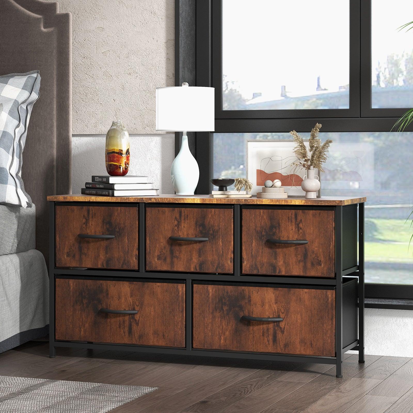 5-Drawer Fabric Storage Dresser for Bedroom - Organizer Tower with Fabric Bins | Perfect for Clothes, Toys & Home Organization