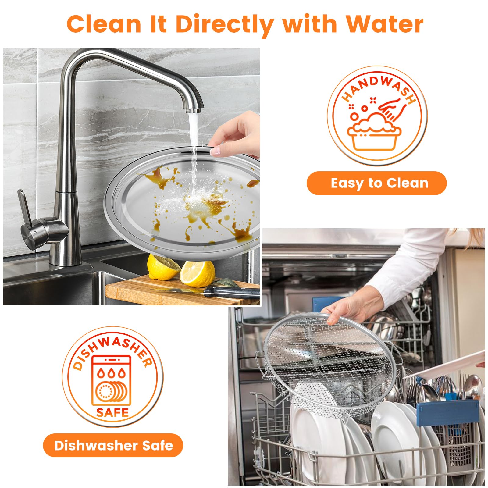 2-Piece Non-Stick Stainless Steel Air Fryer Basket Set for Oven - 12.9