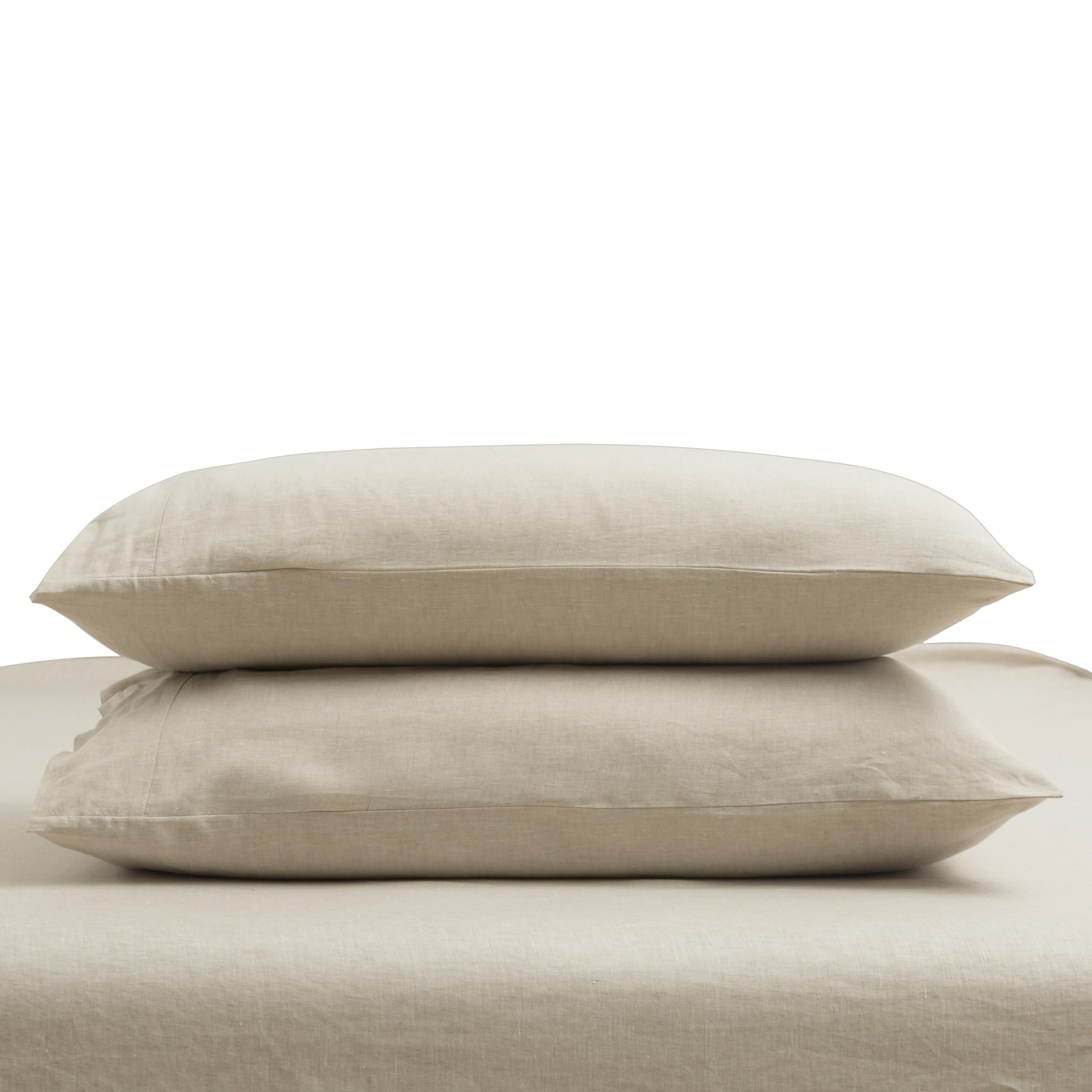 Premium 100% French Flax Linen Pillowcase Set (Queen Size, 20x30 Inches) - Natural Breathable Bedding for Hot Sleepers & Allergy Relief - Perfect for Home, Hotel, and Spa Use