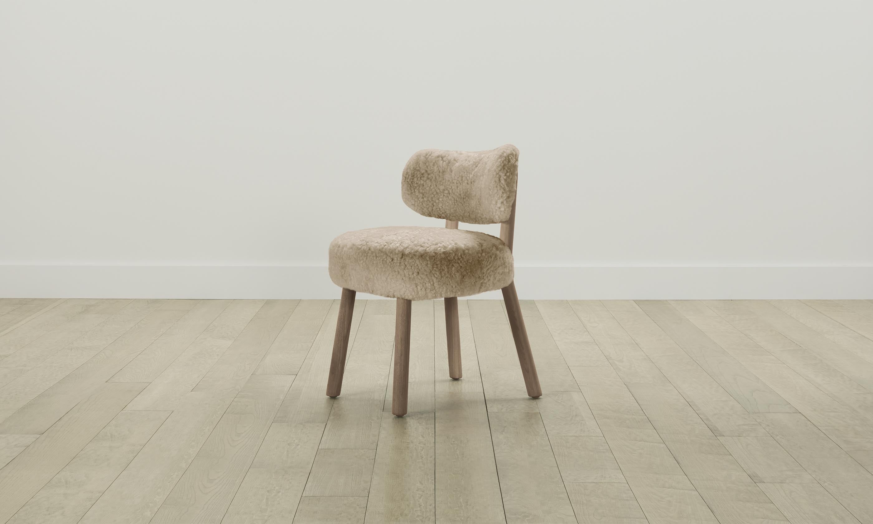 The Jane Dining Chair - Shearling Toffee Upholstered Accent Chair for Modern Dining Room, Living Room & Office - Comfortable Mid-Century Style Seating for Home Decor