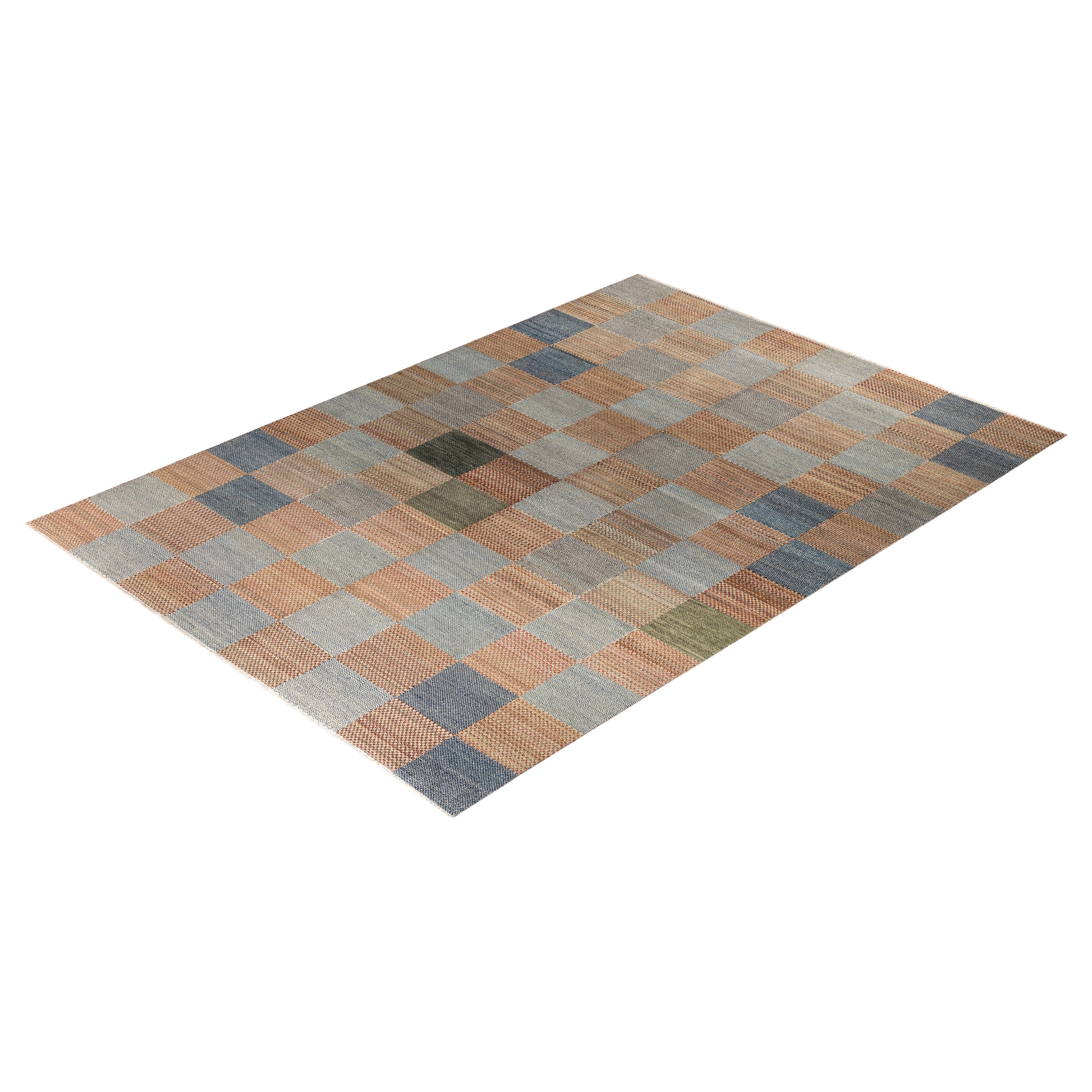 Modern Brown Wool Area Rug 9' x 12'8 - Soft & Durable M2039 44 for Living Room, Bedroom or Office Decor