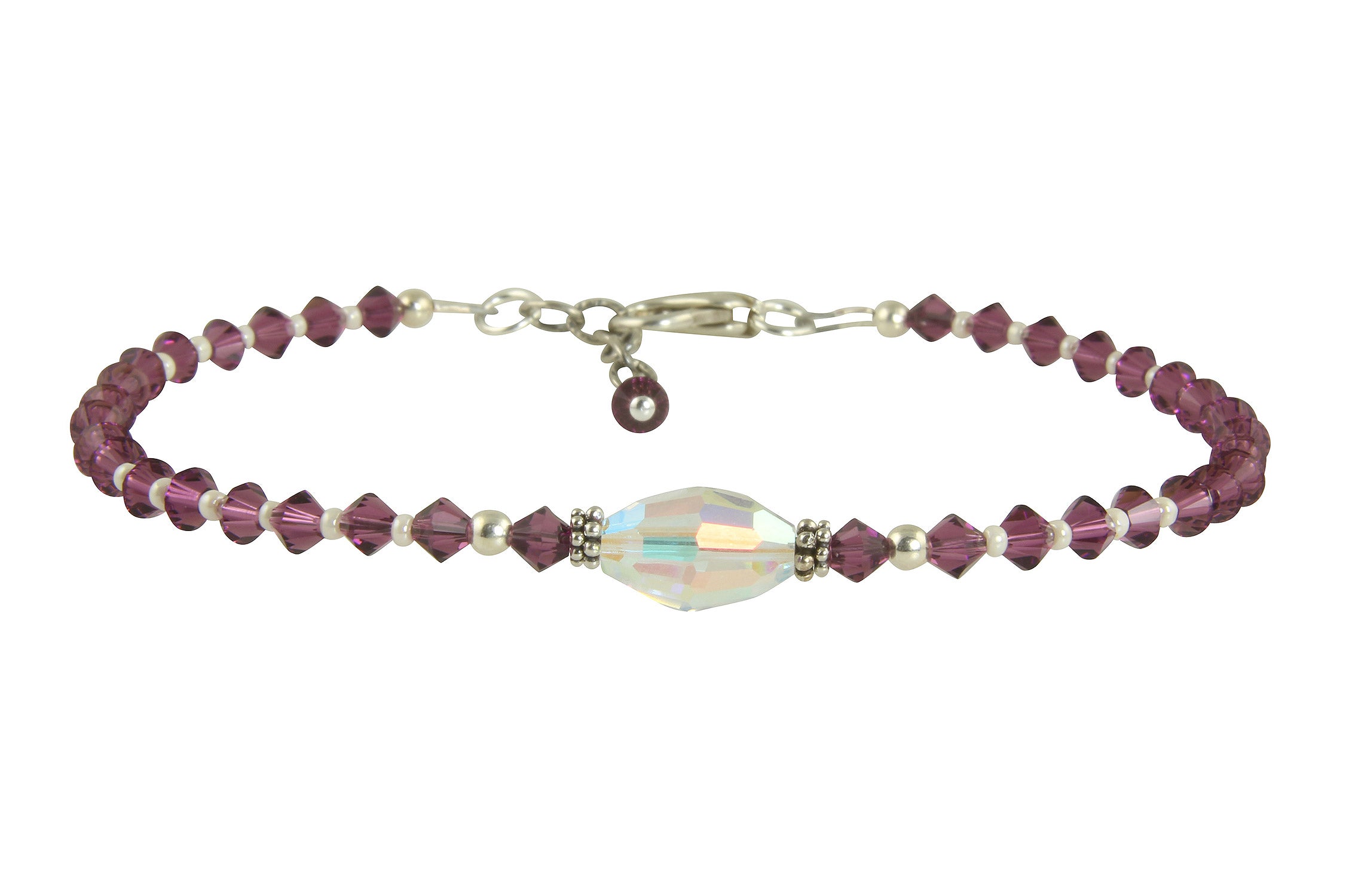 Custom Amethyst Crystal Beaded Anklet for Women - Adjustable Healing Stone Ankle Bracelet - Perfect for Yoga, Meditation, Boho Fashion & Beach Wear
