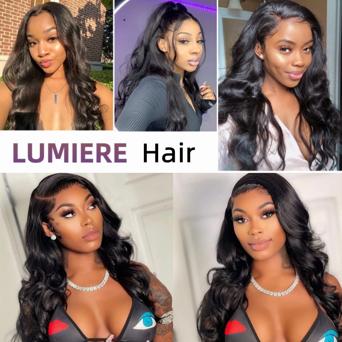 LUMIERE 18 Inch Body Wave Clip In Hair Extensions - 8Pcs Glueless Human Hair Extensions for Black Women, 120g Grade 10A Brazilian Remy Hair, Double Wefts Thick & Soft - Perfect for Daily Wear, Parties & Special Occasions