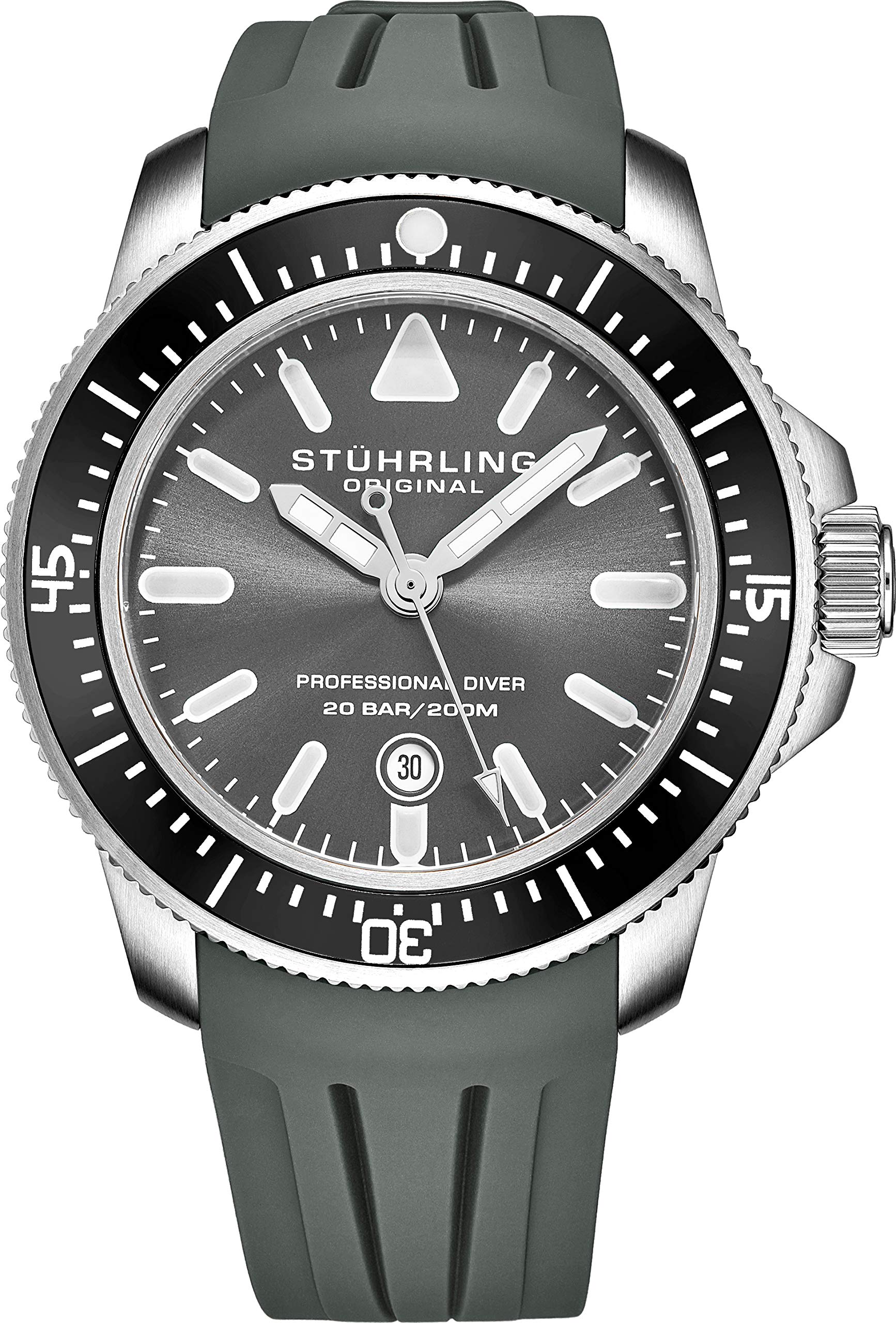 Stuhrling Original Men's Analog Watch - Pro Sport Diver with Screw Down Crown, 200M Water Resistant, Japanese Quartz Movement - Perfect for Diving, Swimming & Outdoor Adventures