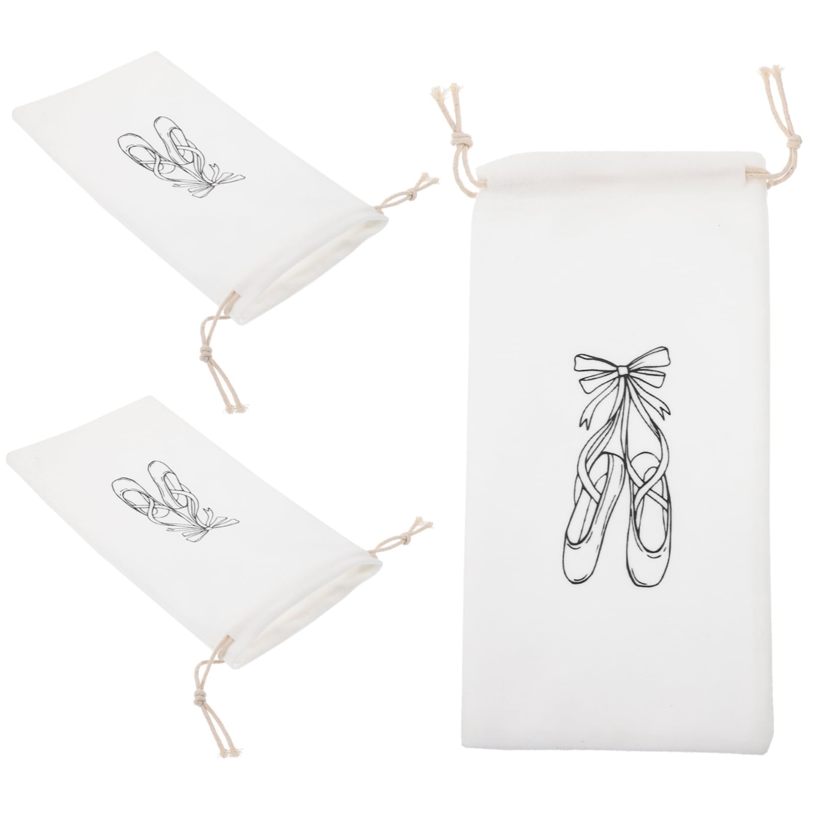 GAROZATION 9-Piece Ballet Shoe Storage Bag Set - Flannel Drawstring Dance Shoe Bags for Ballet, Pointe, Jazz & Dance Shoes - Perfect for Dance Classes, Recitals & Travel Organization