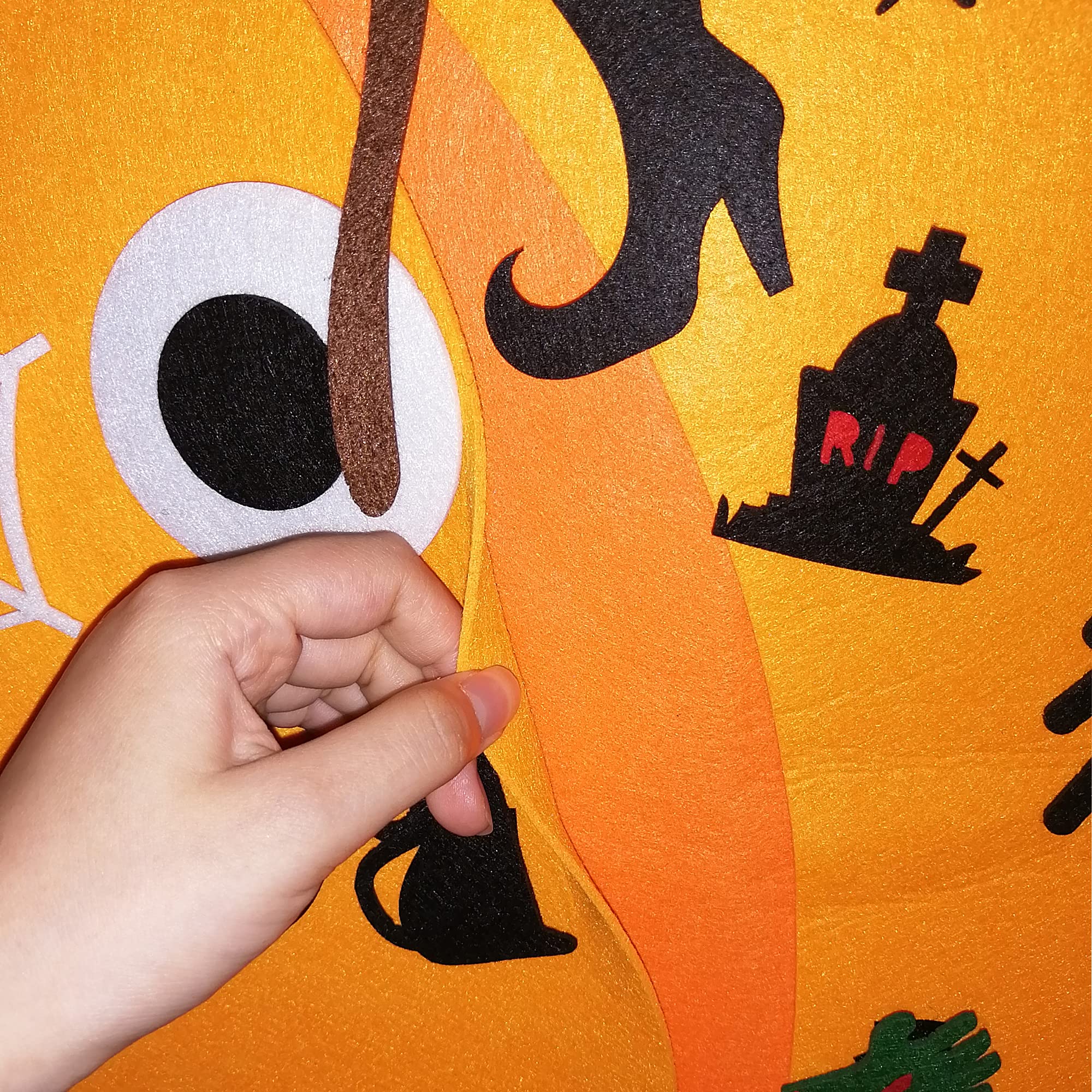 Halloween DIY Spider Pumpkin Felt Craft Kit - 43 PCS Felt Ornaments for Wall Hanging Decorations, Home Party Supplies & Unique Halloween Gift - Perfect for Halloween Parties, Classroom Activities and Spooky Home Decor