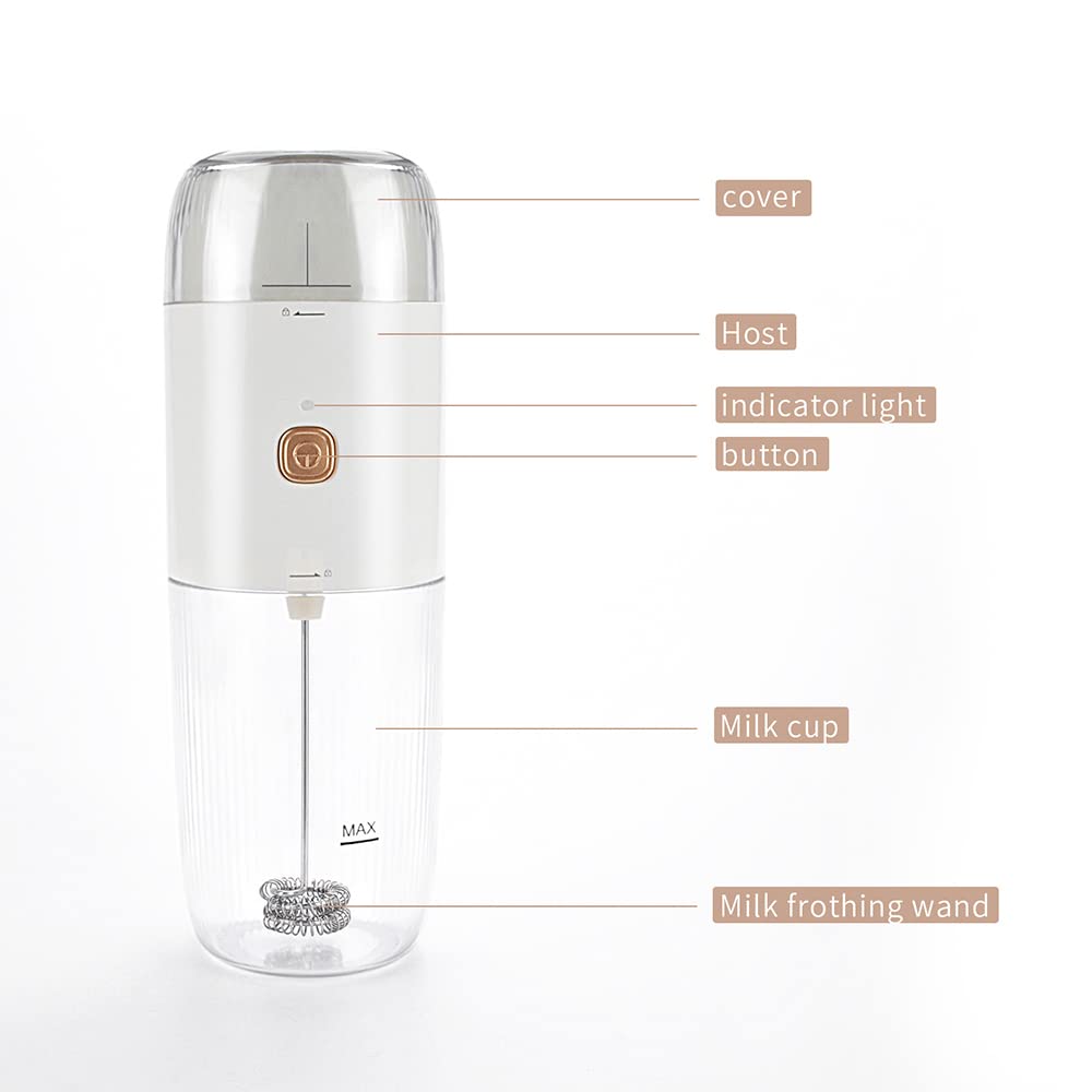 Premium Electric Coffee Grinder & Milk Frother 2-in-1 - Portable USB Rechargeable Multifunction Coffee Maker with Brush for Espresso, Latte, Hot Chocolate - Perfect for Home, Office & Travel (Black)