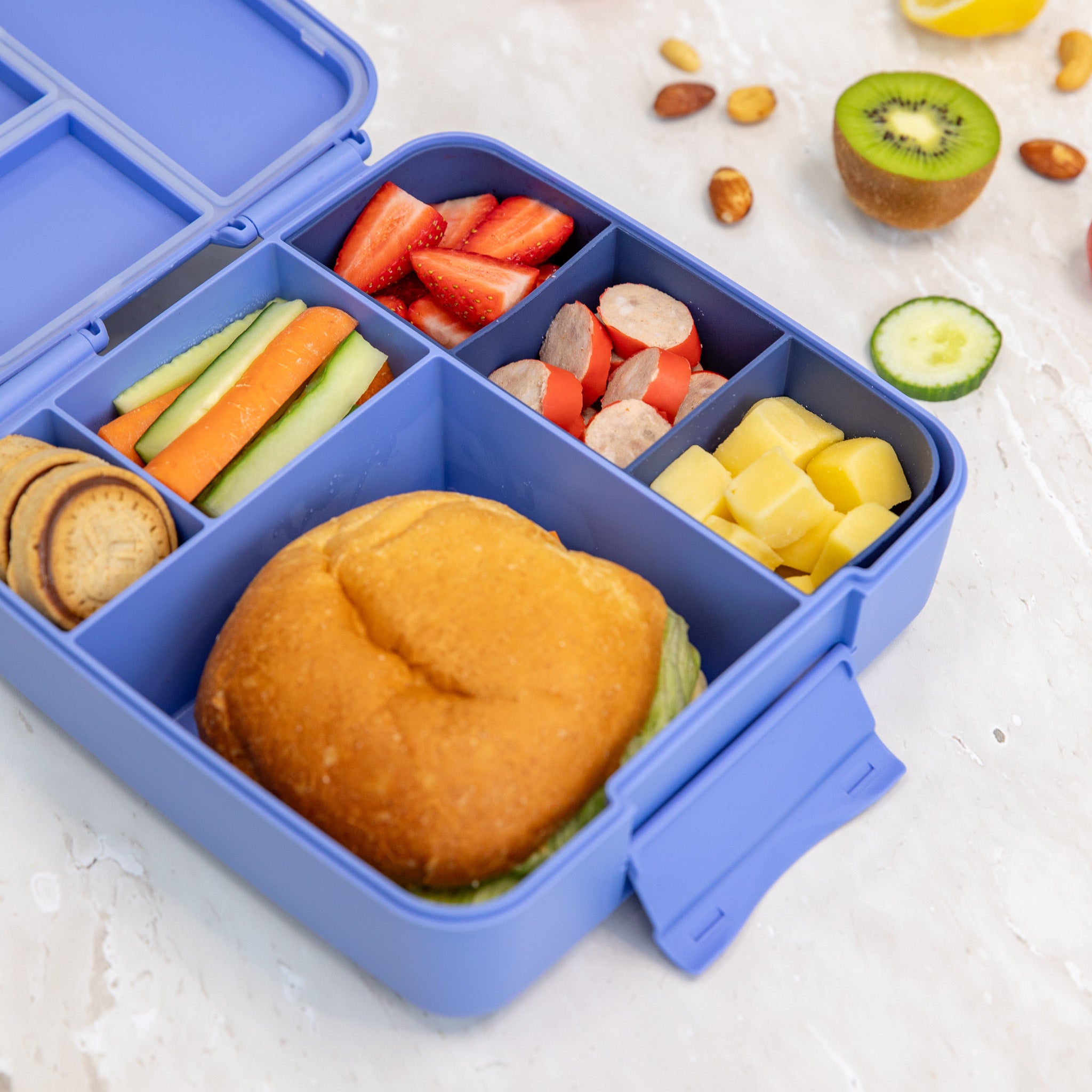 Montii.Co Stainless Steel Bento Lunch Box with Leak-Proof Lid - Eco-Friendly & Durable for Office, School, Picnics & Meal Prep | Splash Resistant Design
