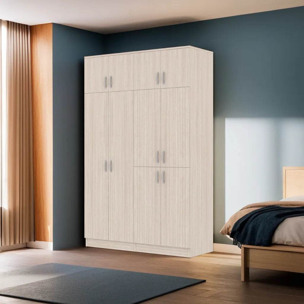 Melissa 5ft Open Door Solid Plywood Wardrobe - Durable Wood Closet for Bedroom, Living Room & Office Storage Organization