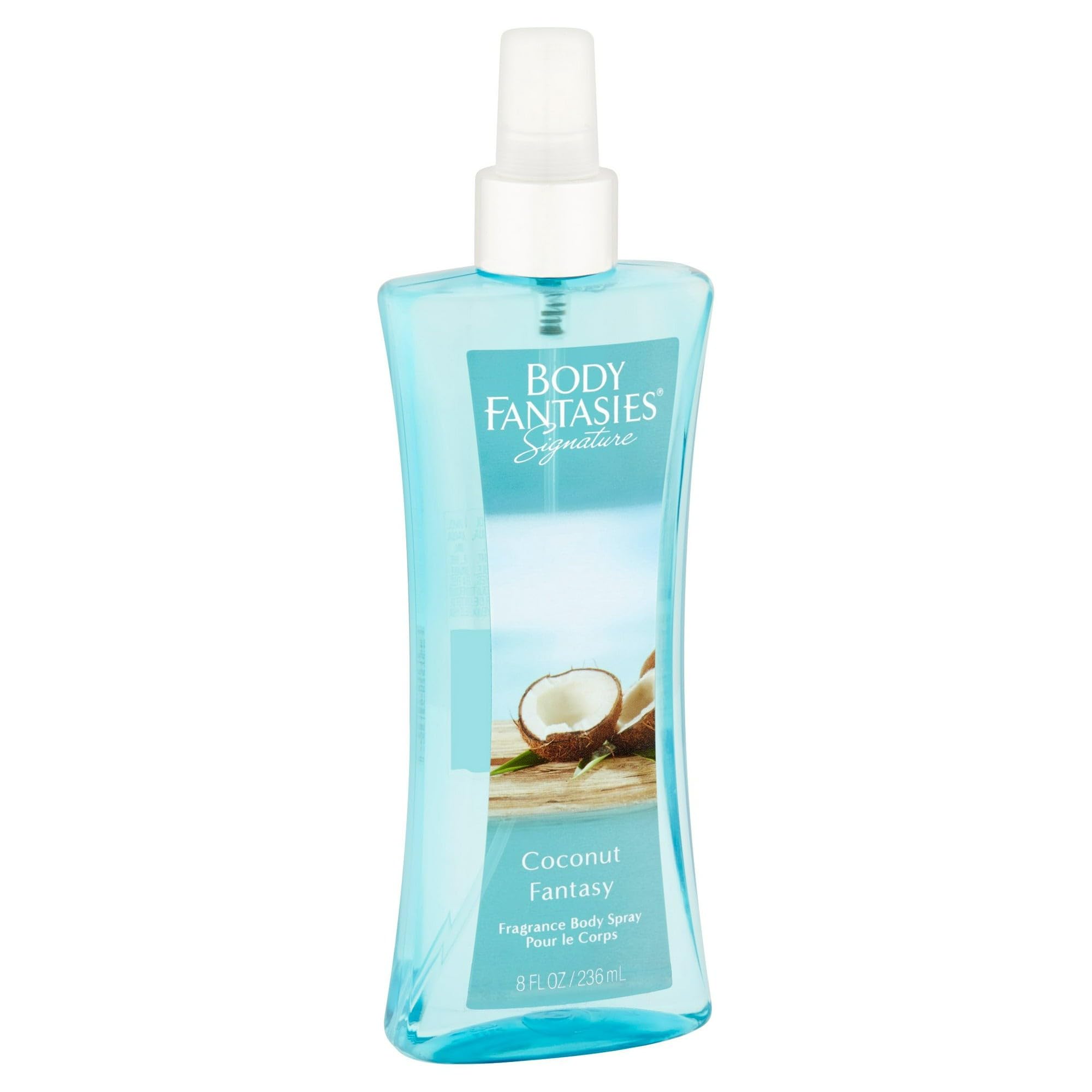 Body Fantasies Signature Coconut Fantasy Women's Body Spray 8 oz by Parfums De Coeur - Tropical Scent for Summer, Beach & Everyday Freshness