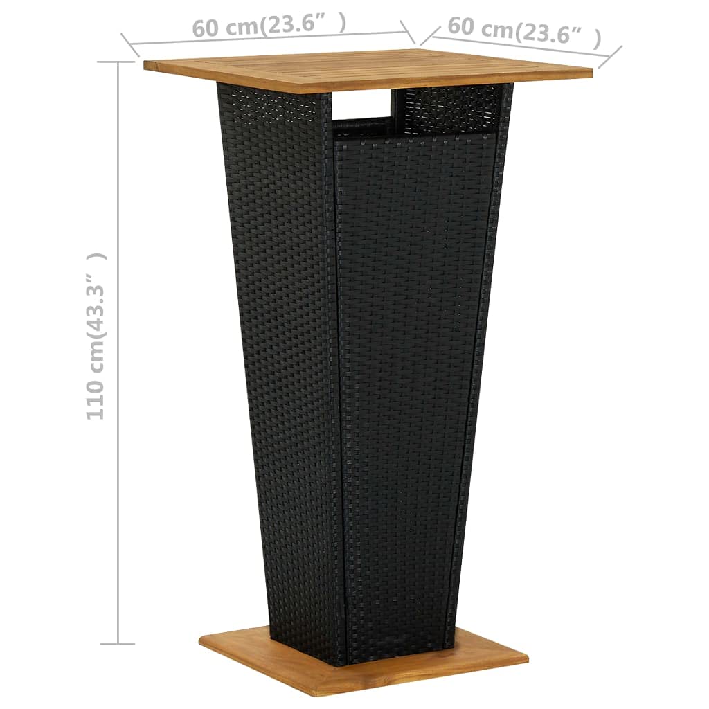 vidaXL 5-Piece Patio Bar Set with Cushions - Black Poly Rattan Outdoor Dining Furniture for Garden, Balcony, Backyard & Terrace | Perfect for Entertaining, Relaxing & Al Fresco Dining