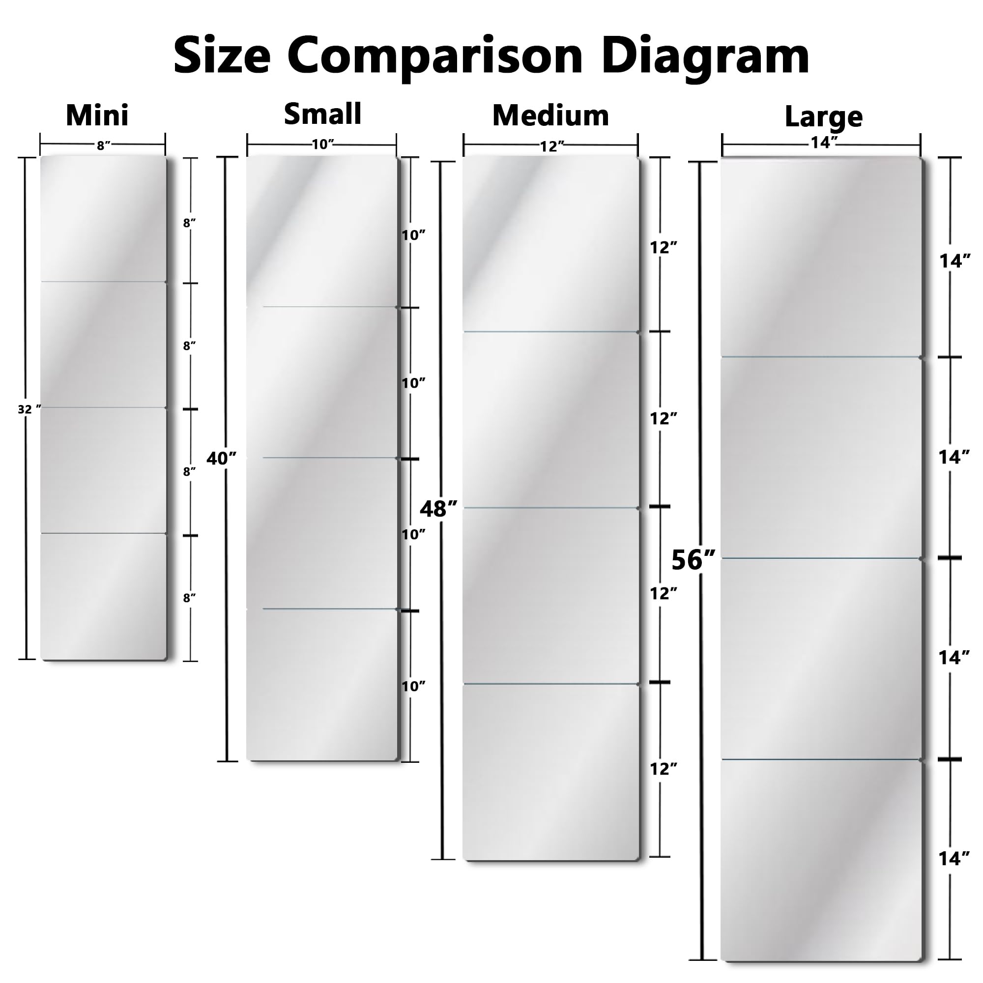 Shatterproof Acrylic Mirror Tiles for Kids - 10