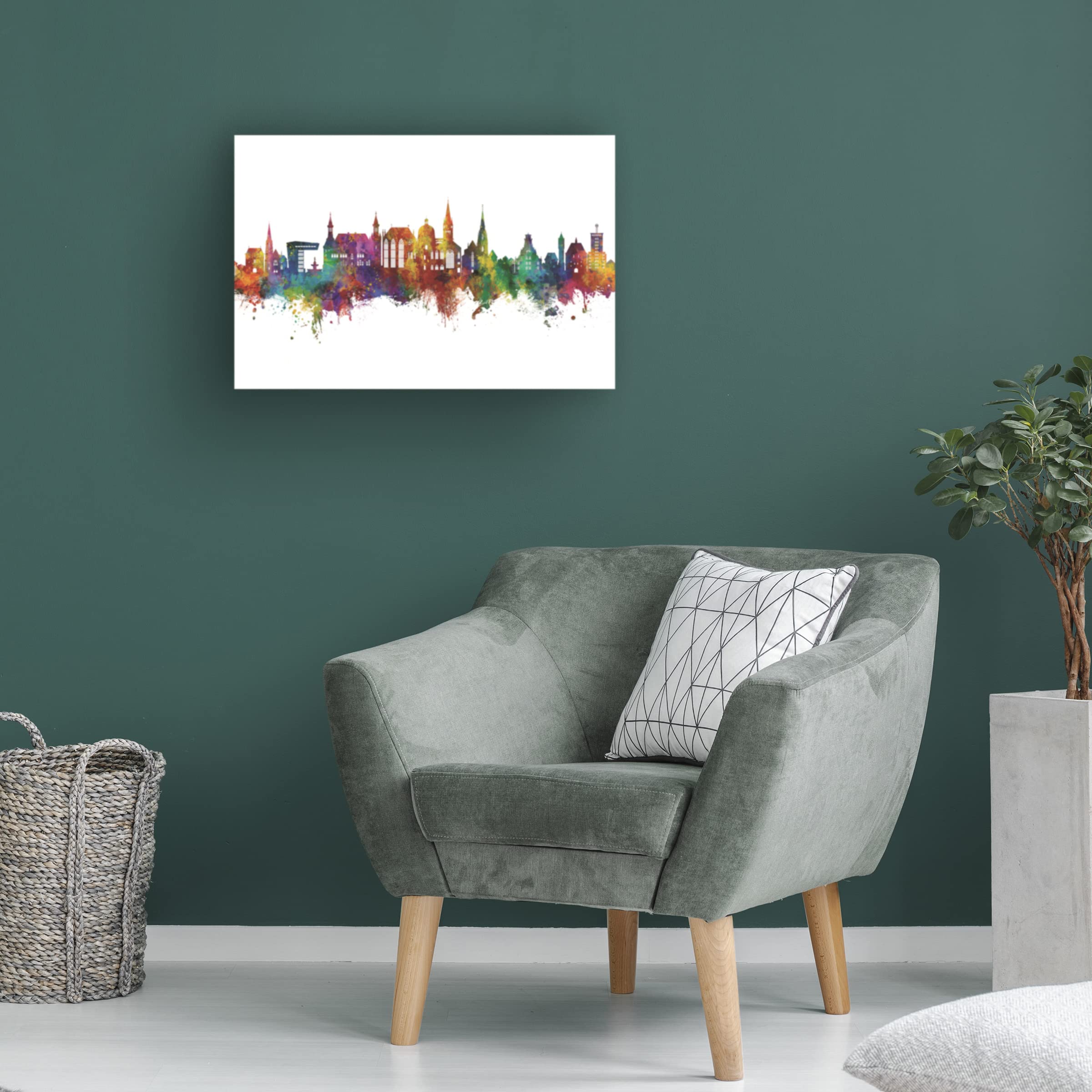 Michael Tompsett 'Aachen Germany Skyline' Canvas Wall Art Print - Premium Home & Office Decor for Living Room, Bedroom or Gift