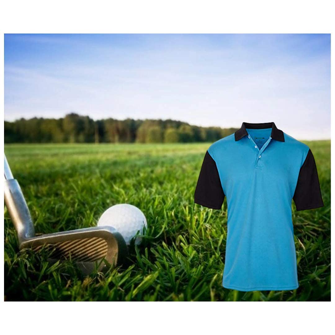 Men's Slim Fit Short Sleeve Golf Polo Shirt - Moisture Wicking Polyester Spandex Blend - Comes with Free Golf Hat - Perfect for Golfing, Casual Wear & Outdoor Activities