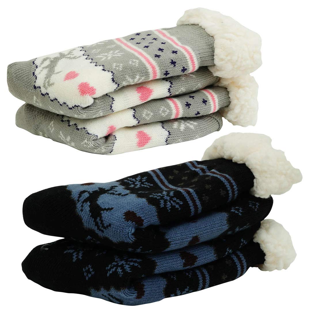 MaxNova Women's Winter Warm Cozy Fuzzy Fleece Slipper Socks - Soft Indoor House Shoes for Cold Weather - Perfect Christmas Gift for Her, Mom, Wife (Home, Office, Travel)